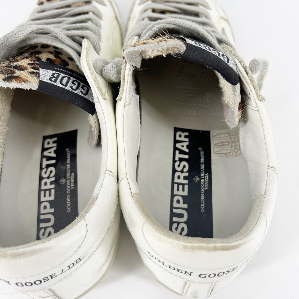 Golden Goose Super Star Leopard Calf Hair Low Top Sneakers 39 - Picture 7 of 14